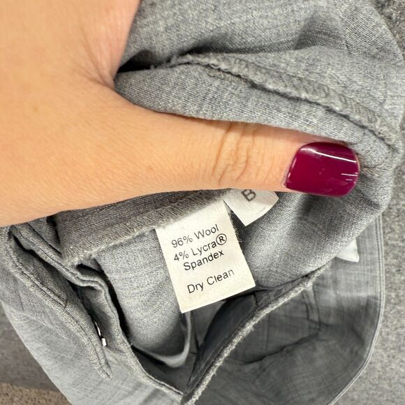 Loft Dress Pants Women 4 Gray Mid Rise Pleated Marisa Straight Pockets Wool - Picture 7 of 8